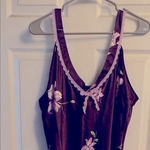 Purple flowered nightgown